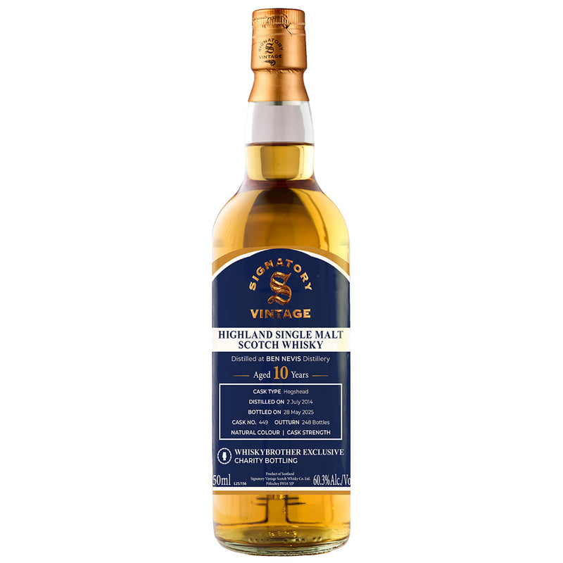 Ben Nevis 10 Year Old Signatory WhiskyBrother Exclusive Single Malt Highland Scotch Whisky